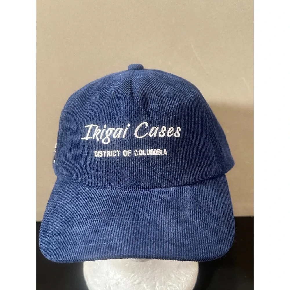 Ikigai Cases District of‎ Columbia Corduroy Snapback Hat Navy Blue Tiger Patch